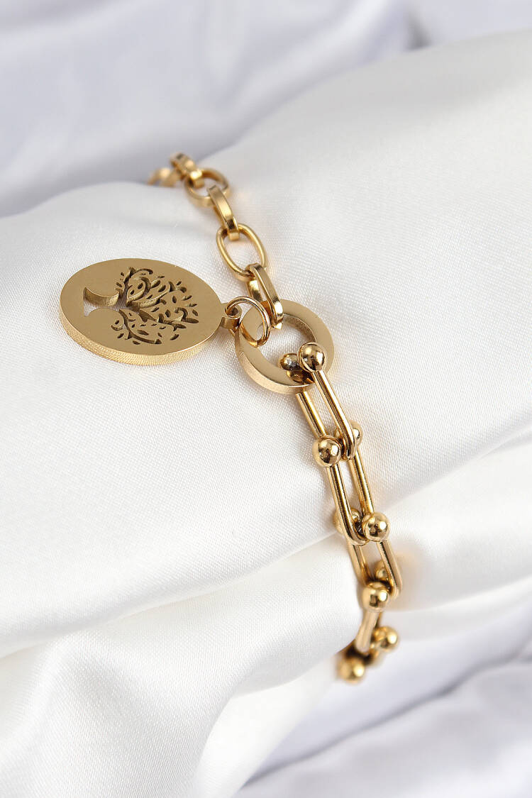 316l Steel Tifany Tree Model Gold Color Women Bracelet - Brand: Ebijuteri - Women & Kids, Baby Clothes Wholesale - Globality Store