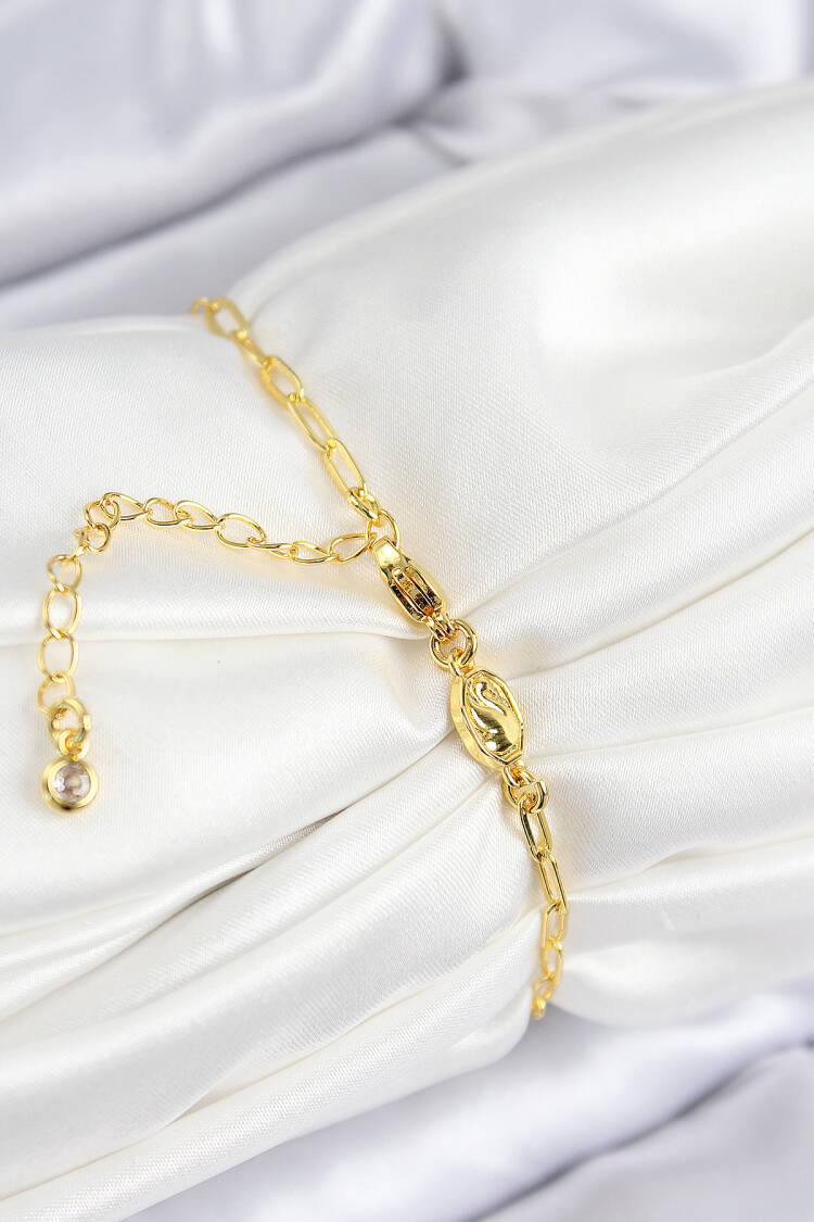 Vip Brass Zircon Stone Flower Pattern Gold Color Women's Bracelet