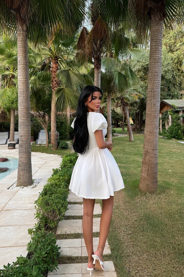 White Sexy Elegant Fit And Flare Mini Dress
