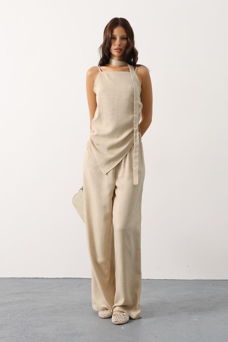 Beige Elegant Casual Set
