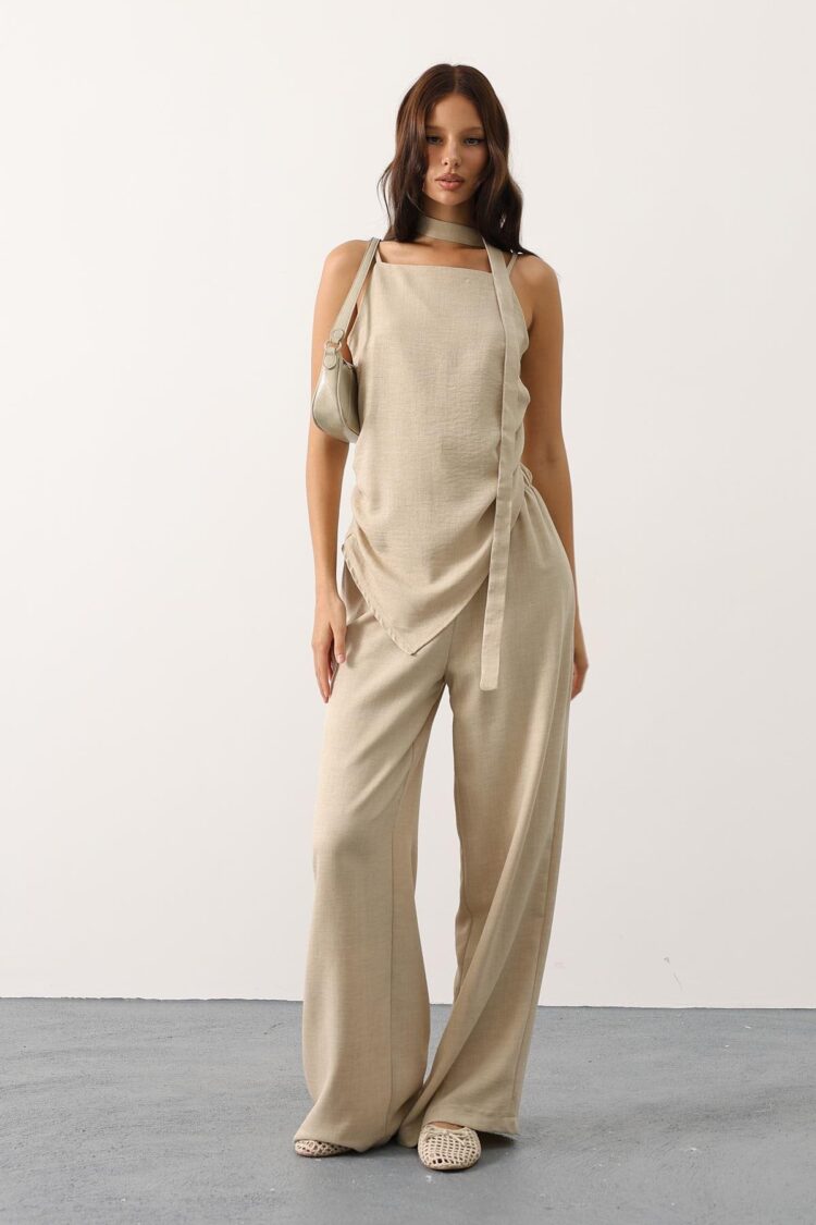 Beige Elegant Casual Set