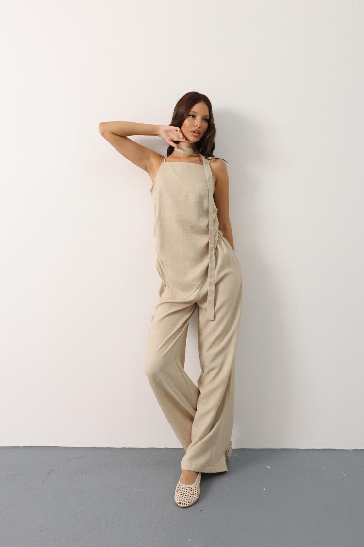 Beige Elegant Casual Set