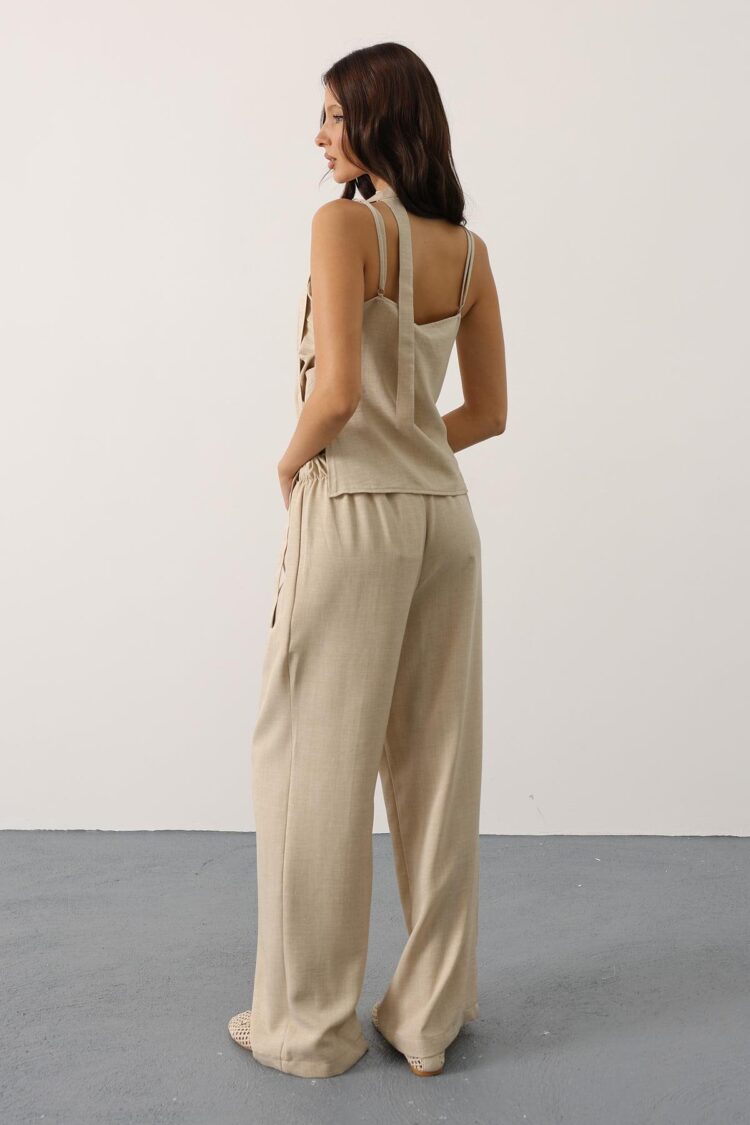 Beige Elegant Casual Set