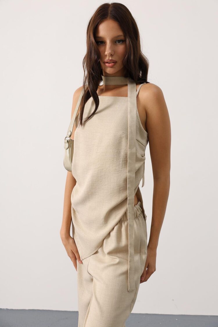 Beige Elegant Casual Set