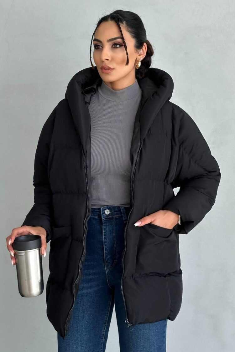 Puffer Jacket With Hooded Collar