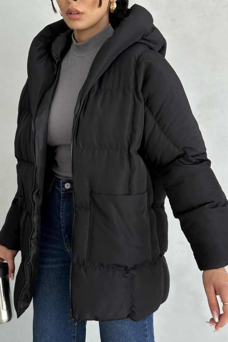 Puffer Jacket With Hooded Collar