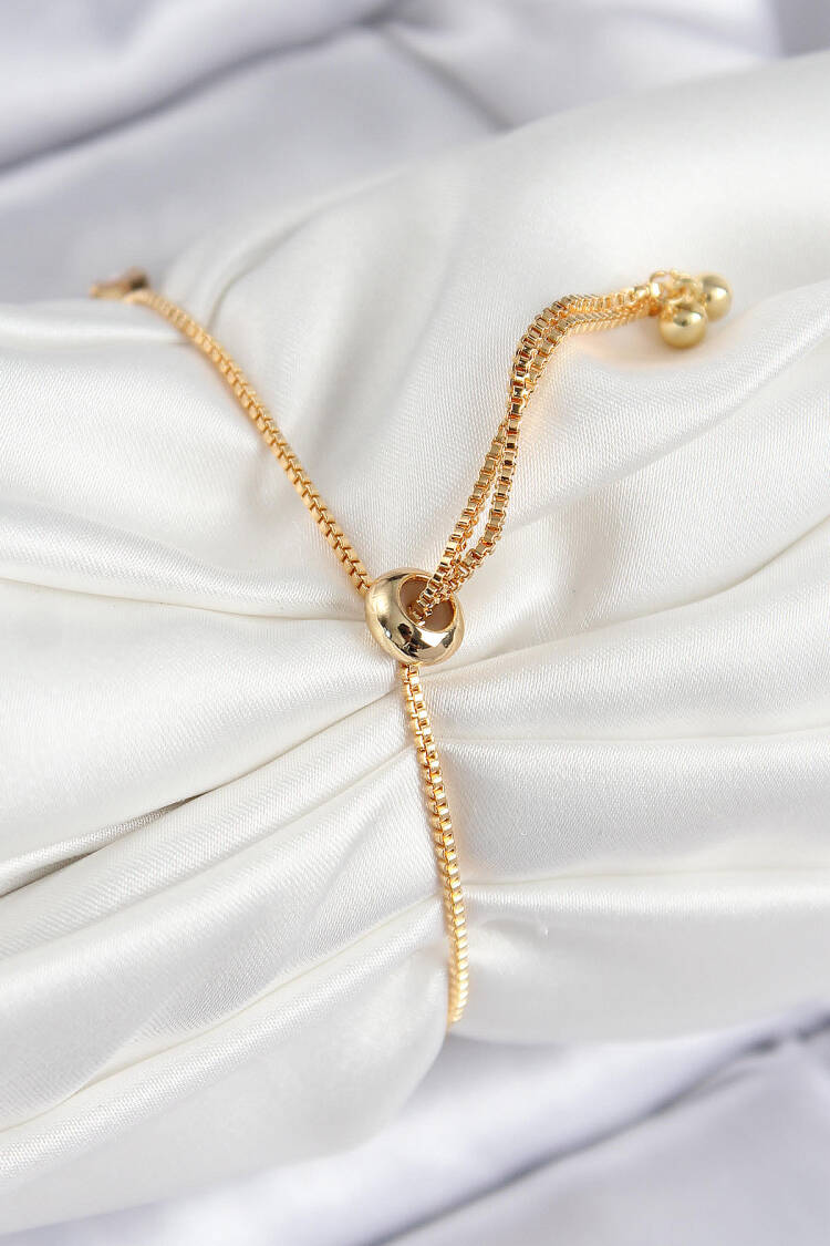 Brass Zircon Stone Square Model Gold Color Elevator Women Bracelet