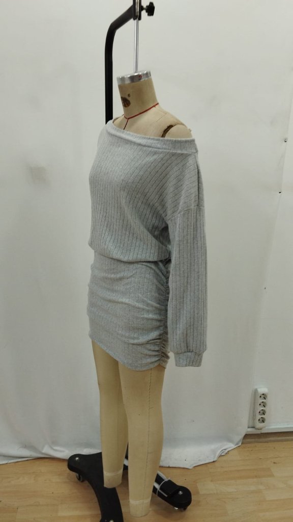 SexyBodycon Mini Dress With Off Shoulder Neck