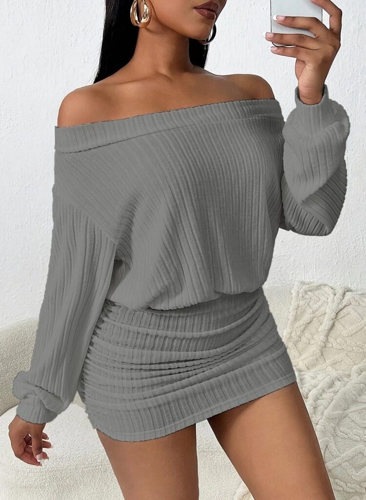 SexyBodycon Mini Dress With Off Shoulder Neck - Brand: Janes - Women & Kids, Baby Clothes Wholesale - Globality Store