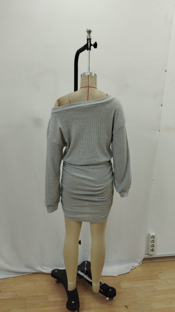 SexyBodycon Mini Dress With Off Shoulder Neck
