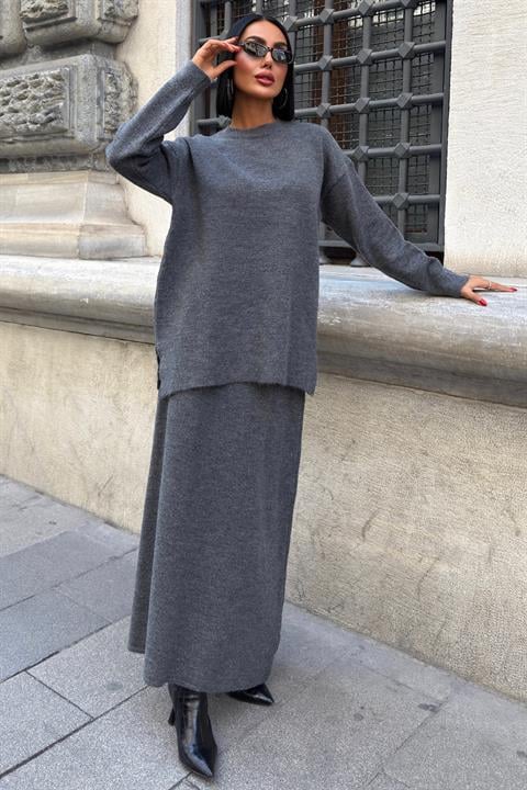 Grey Modest Casual Elegant Set - Brand: Sobe Istanbul - Women & Kids, Baby Clothes Wholesale - Globality Store