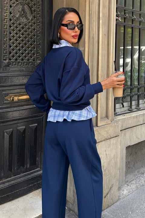 Blue Casual Sport Palazzo Set