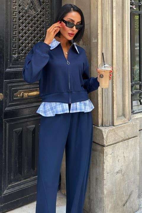 Blue Casual Sport Palazzo Set