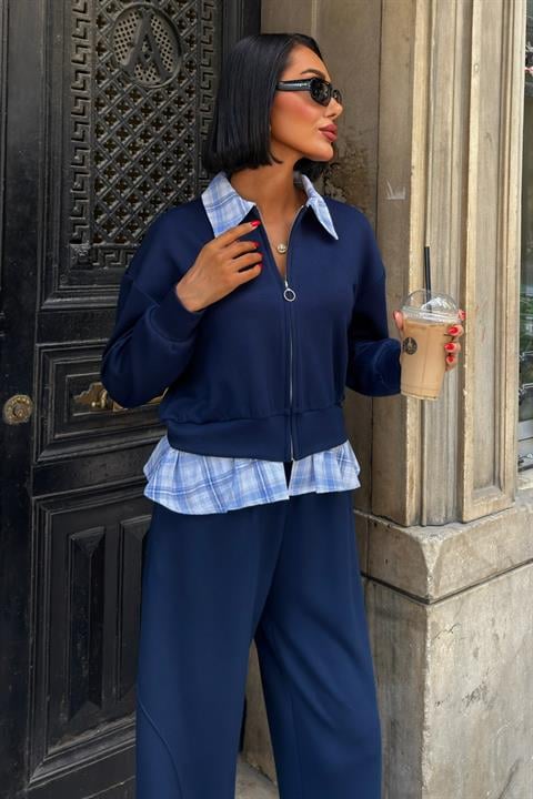 Blue Casual Sport Palazzo Set