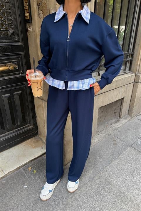 Blue Casual Sport Palazzo Set