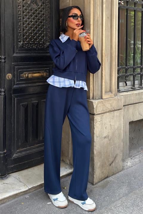 Blue Casual Sport Palazzo Set