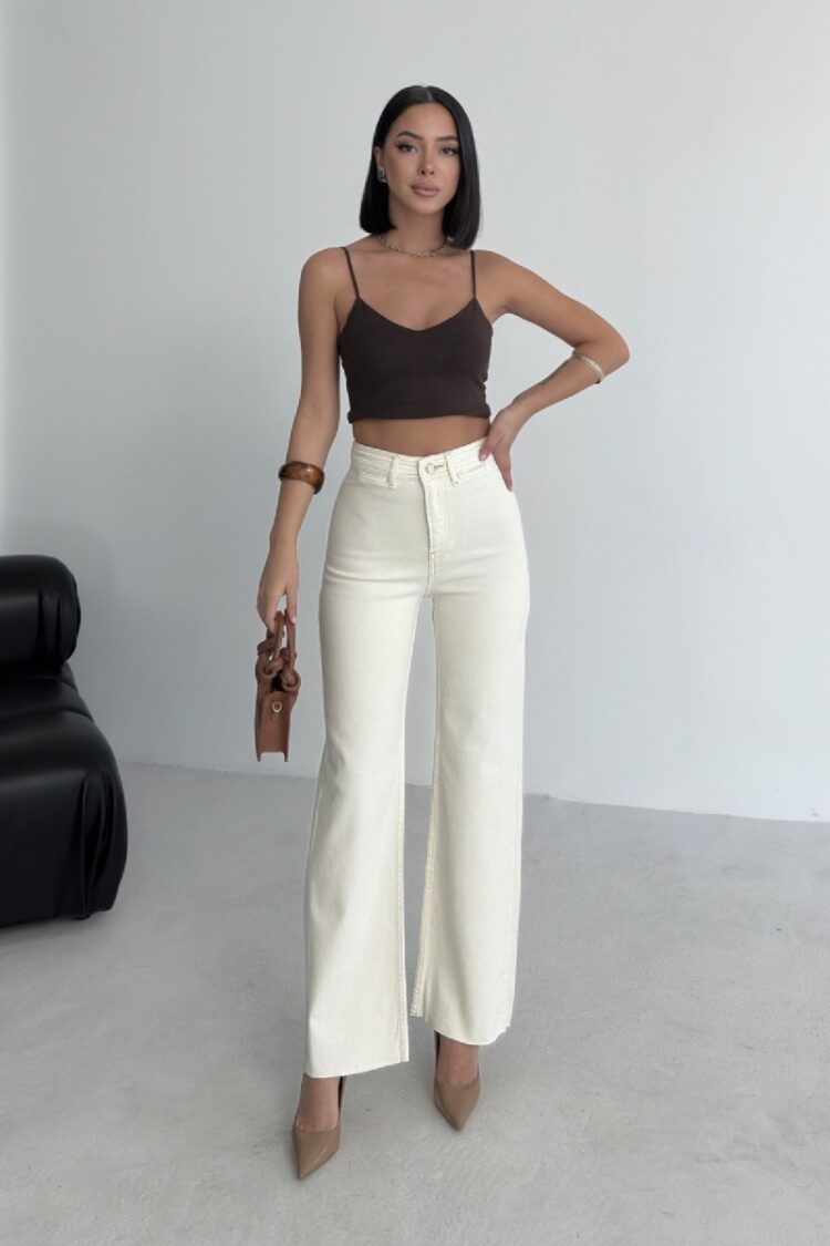 Decorative Pocket Detailed Wide Leg Palazzo Jeans - Brand: XLove - Women & Kids, Baby Clothes Wholesale - Globality Store