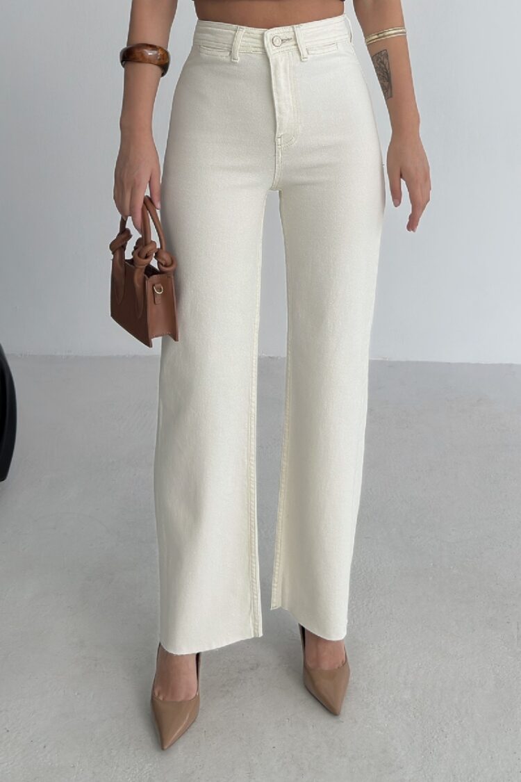 Decorative Pocket Detailed Wide Leg Palazzo Jeans