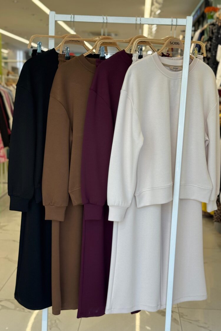Beige Casual Sport Modest Jogger Set