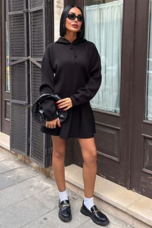 Pleated Mini Skirt Set With Hoodie - Brand: Sobe Istanbul - Women & Kids, Baby Clothes Wholesale - Globality Store
