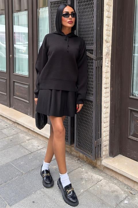 Pleated Mini Skirt Set With Hoodie - Brand: Sobe Istanbul - Women & Kids, Baby Clothes Wholesale - Globality Store