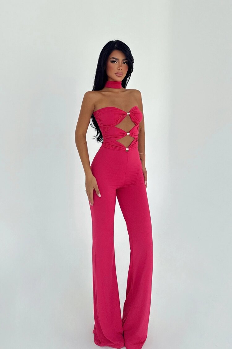 Slim Fit Strapless Tailored Jumpsuit