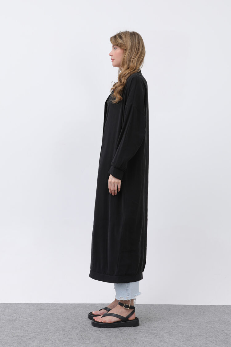 V-Neck Oversized Fit Buttoned Tunic