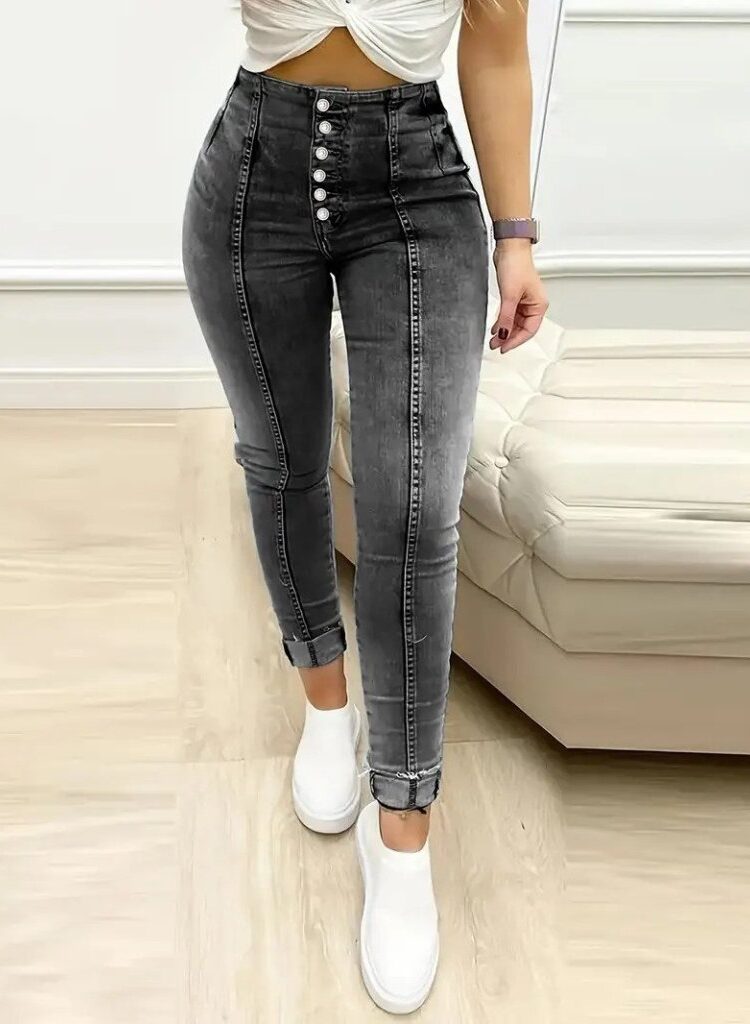 High Waist Tapered Cropped Pants