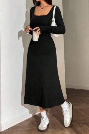 ElegantSheath Dress With Square Neck - Brand: Janes - Women & Kids, Baby Clothes Wholesale - Globality Store