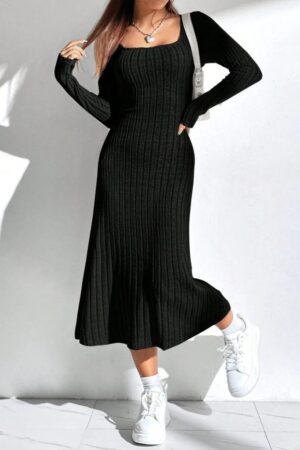 ElegantSheath Dress With Square Neck - Brand: Janes - Women & Kids, Baby Clothes Wholesale - Globality Store