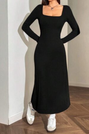 ElegantSheath Dress With Square Neck - Brand: Janes - Women & Kids, Baby Clothes Wholesale - Globality Store