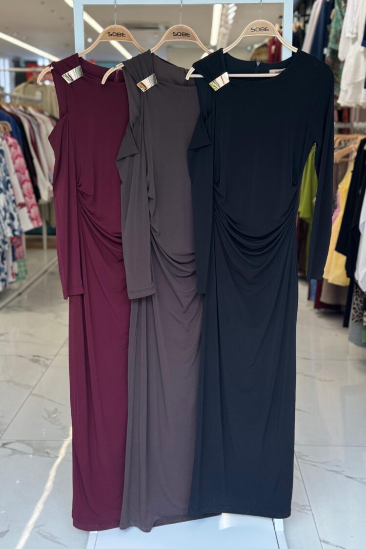 Claret Red Elegant Formal Maxi Sheath Dress