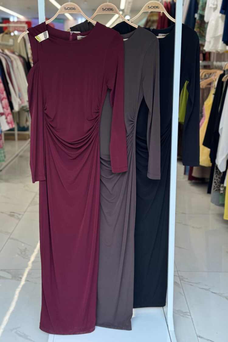 Claret Red Elegant Formal Maxi Sheath Dress