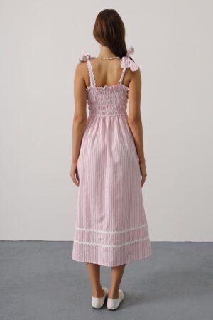 Heart Detail Striped Candy Dress - Pink - Brand: Reyon - Women & Kids, Baby Clothes Wholesale - Globality Store