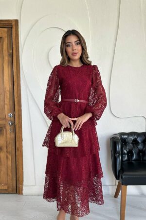 Wholesale Burgundy Kat Kat Lace Dress - Brand: Elisa - Women & Kids, Baby Clothes Wholesale - Globality Store