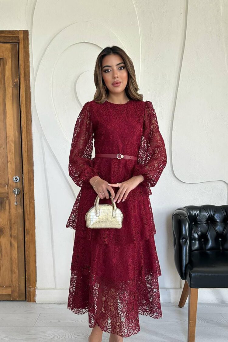 Wholesale Burgundy Kat Kat Lace Dress