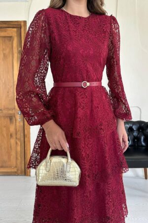 Wholesale Burgundy Kat Kat Lace Dress - Brand: Elisa - Women & Kids, Baby Clothes Wholesale - Globality Store
