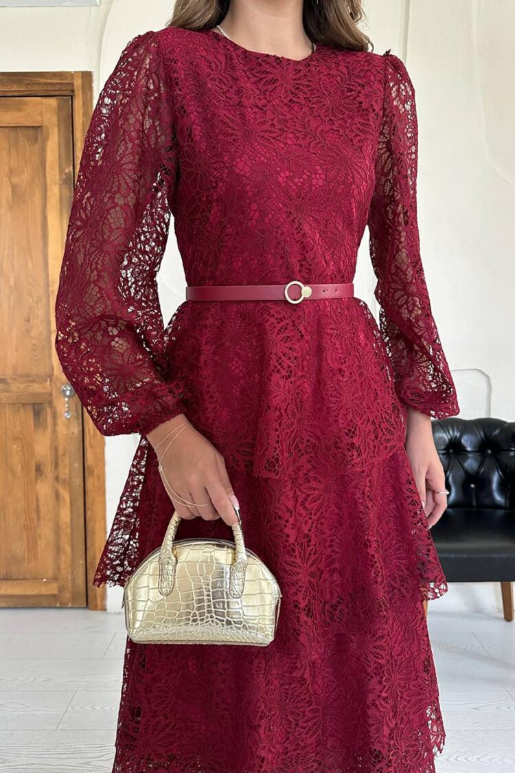 Wholesale Burgundy Kat Kat Lace Dress