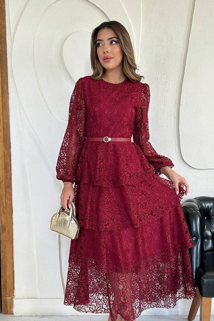 Wholesale Burgundy Kat Kat Lace Dress