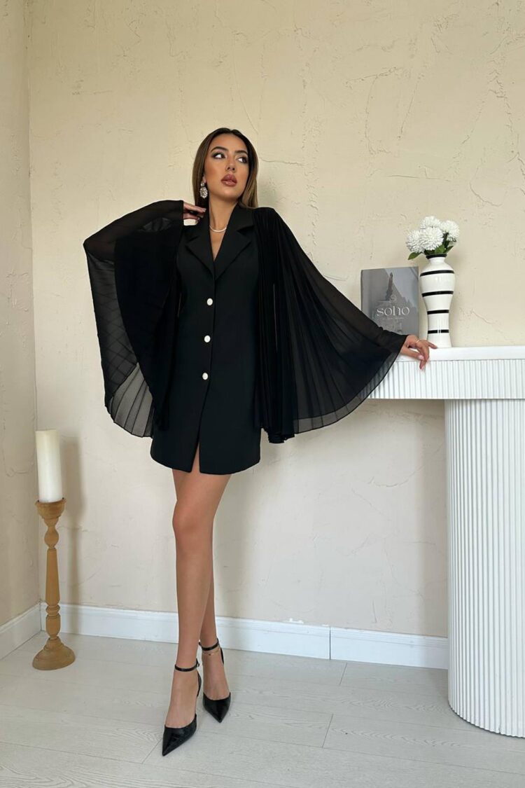 Black Elegant Slim Fit Single-Breasted Jacket