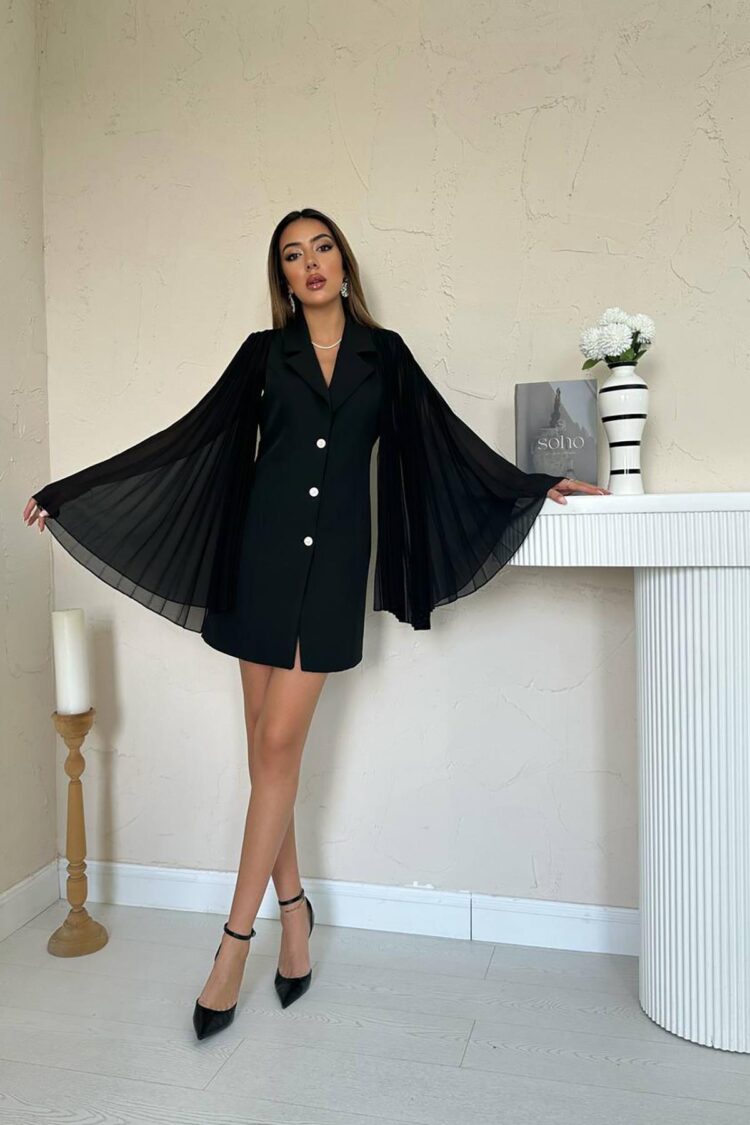 Black Elegant Slim Fit Single-Breasted Jacket - Brand: Elisa - Women & Kids, Baby Clothes Wholesale - Globality Store