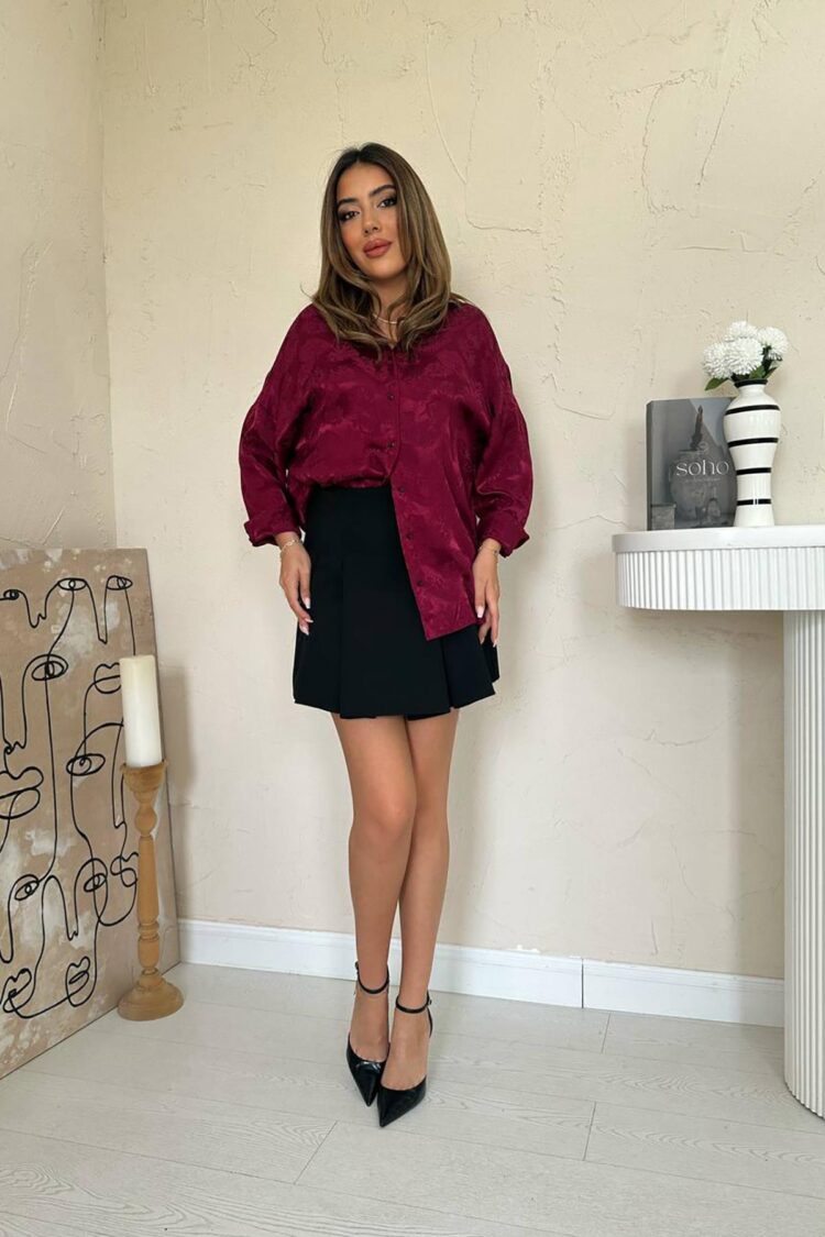 Wholesale Burgundy Jacquard Shirt - Brand: Elisa - Women & Kids, Baby Clothes Wholesale - Globality Store
