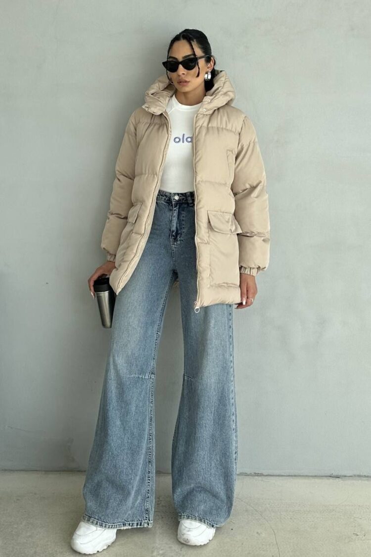 Puffer Jacket With Hooded Collar