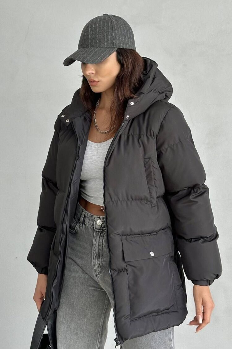 Puffer Jacket With Oversized Fit & Hooded Collar - Brand: My Jest Fashion - Women & Kids, Baby Clothes Wholesale - Globality Store