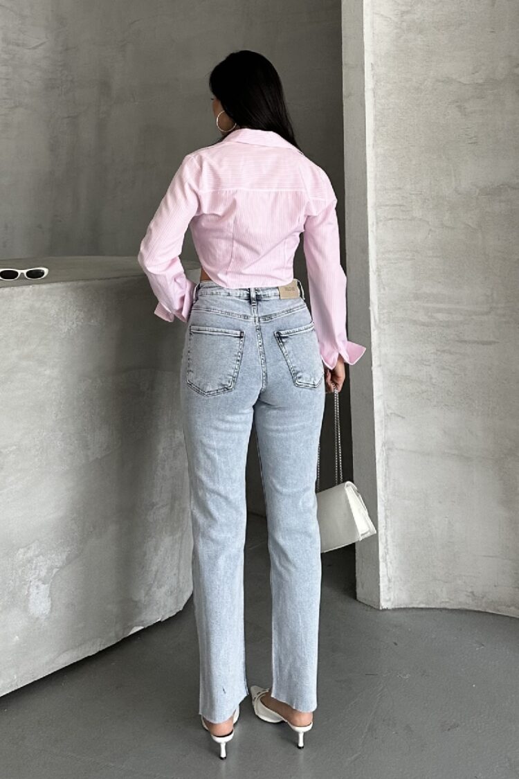 Mom Jeans High Waist Straight Leg Buttoned