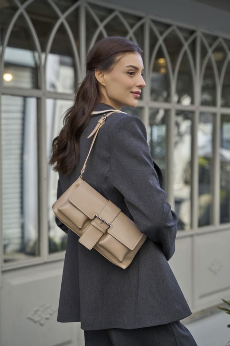 Coated Hand and Shoulder Bag Mink - Brand: Mina Fashion - Women & Kids, Baby Clothes Wholesale - Globality Store