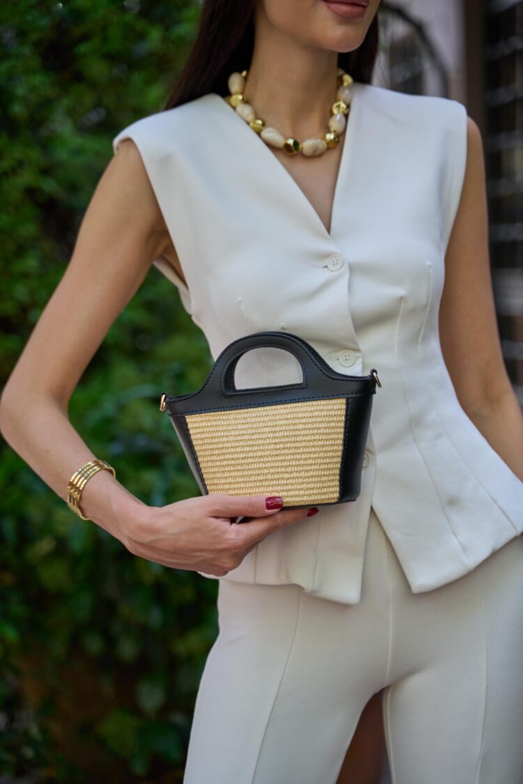 Mini Wire Mesh Detailed Cross Bag Black Mesh - Brand: Mina Fashion - Women & Kids, Baby Clothes Wholesale - Globality Store