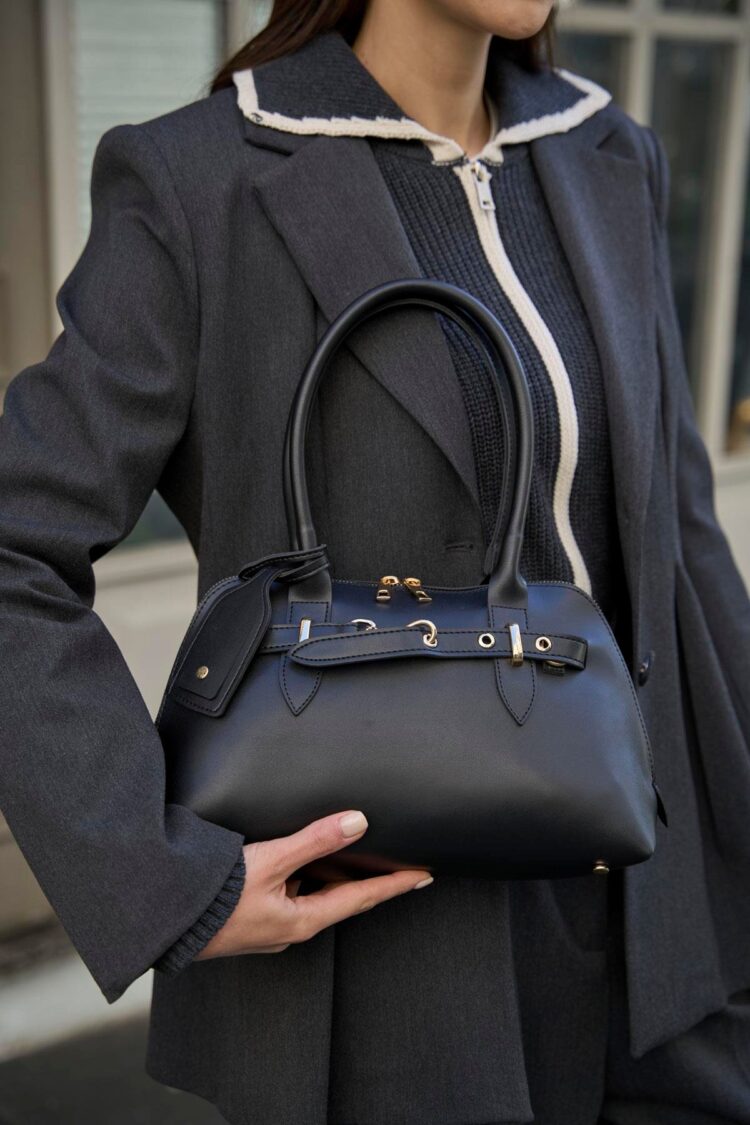 Gold Accessory Retro Handbag Hand and Shoulder Bag Black