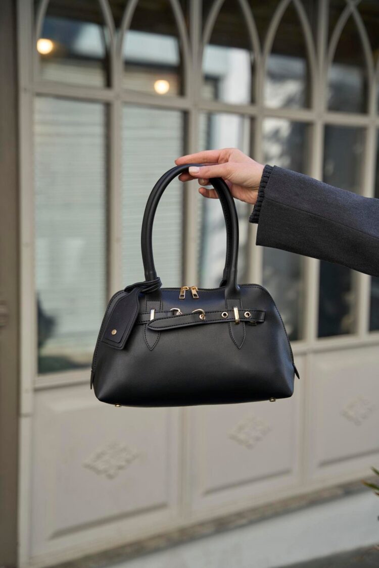 Gold Accessory Retro Handbag Hand and Shoulder Bag Black