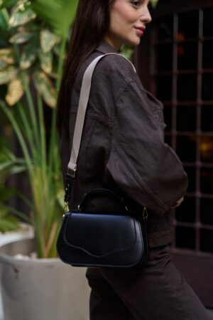 Cross Strap Hand and Shoulder Bag with Lid Black - Brand: Mina Fashion - Women & Kids, Baby Clothes Wholesale - Globality Store